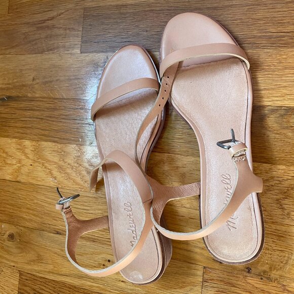 Madewell Louise Sandal in Leather Earthen Sand 8 Never Worn - Picture 2 of 6